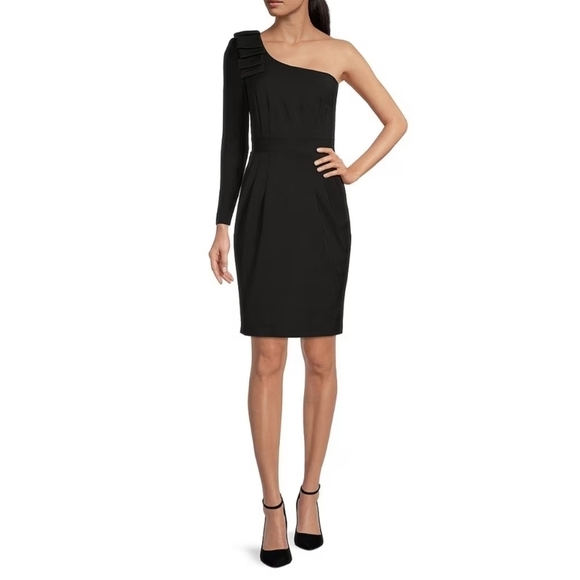 French Connection one shoulder bow dress - Picture 2 of 12